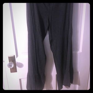 Gray ruffle pants